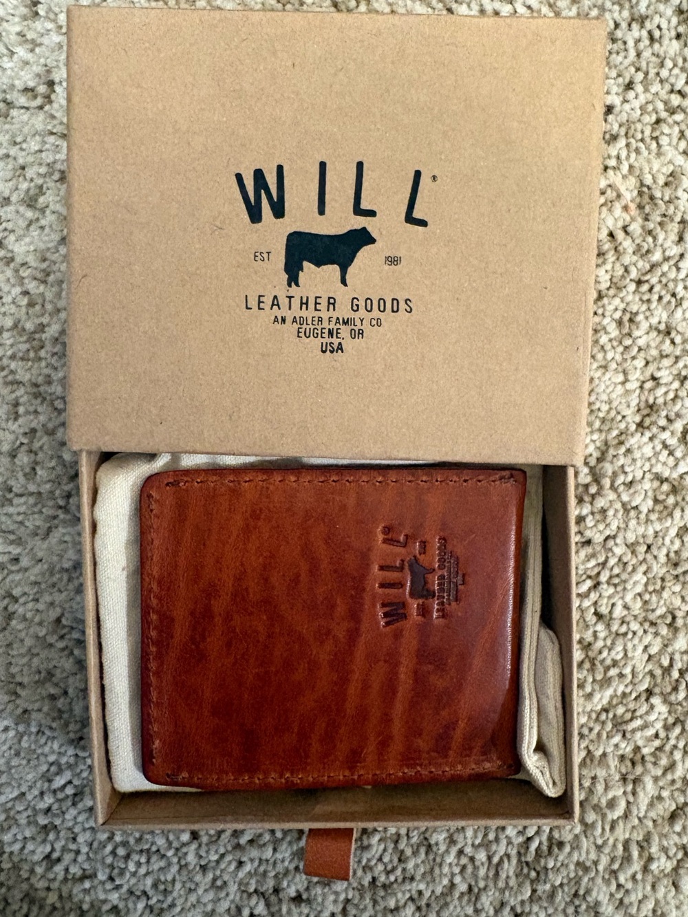 New in Box Will Leather Goods Cardholder in Brown